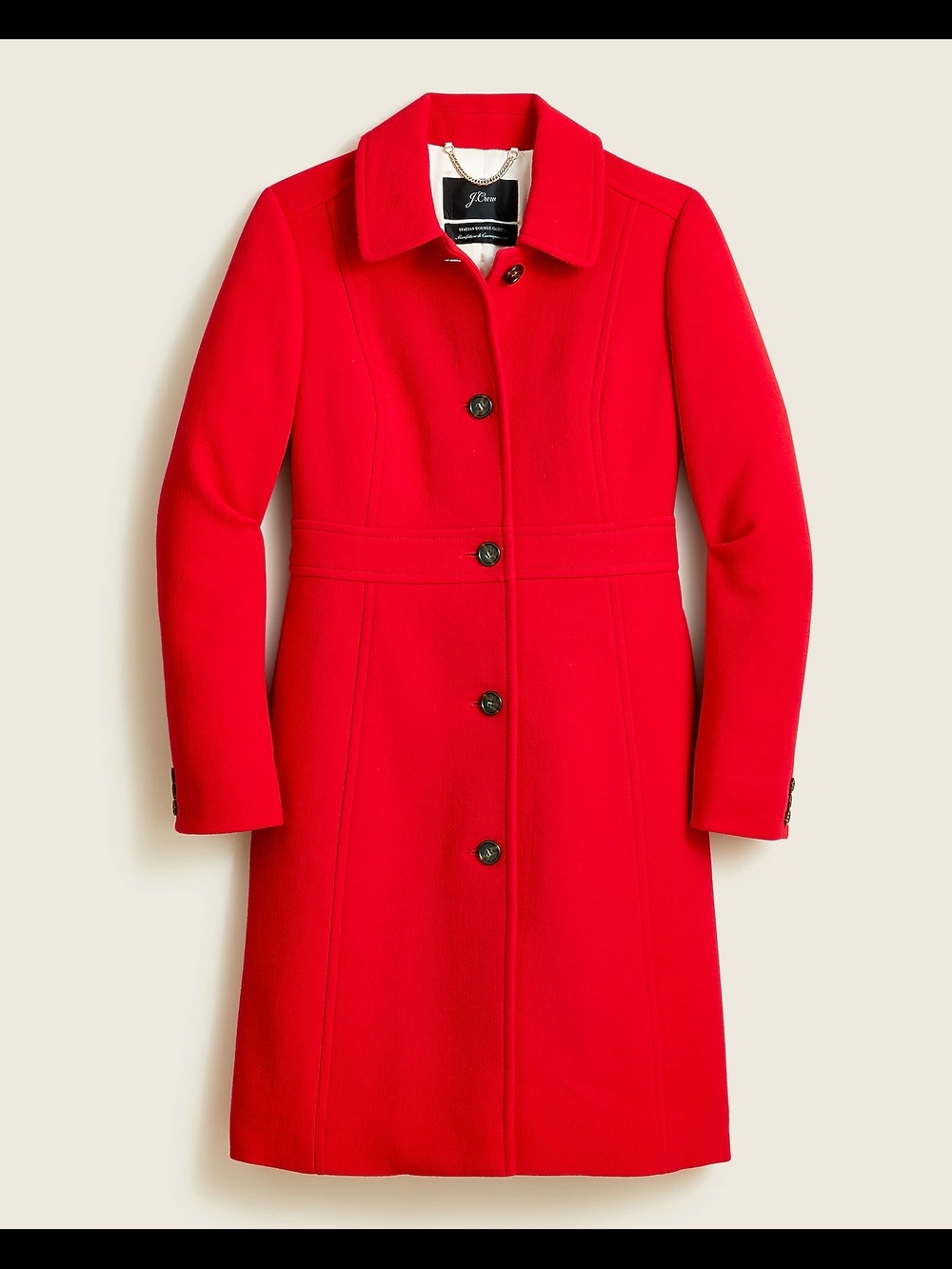J. Crew Vibrant Red Wool Pea Coat